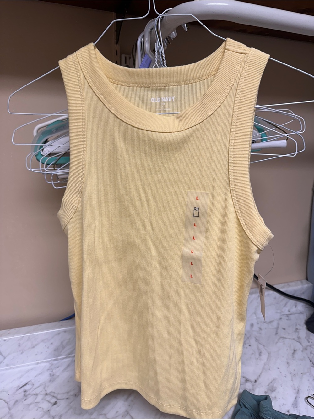 Old Navy Light Yellow Ribbed Tank Top
